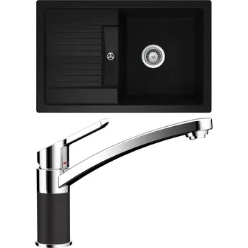 Granitový dřez Set Schock S30-5 (dřez Lima D-100S Nero + baterie SC-90 Nero)