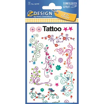 Samolepící etiketa Avery Zweckform 56749 Dětské tetování, 17 ks, motiv ornamenty