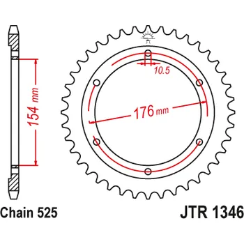 Řetězová sada pro motocykl JT rozeta 4679 44 HONDA CB 1000RA 18-19, VFR 800 V-TEC (ABS) 14-17, VFR 800X CROSSRUNNER 15-17 (467944JT) (řetěz 525) (JT rozeta 4679 44 HONDA CB 1000RA 18-19, VFR 800 V-TEC (ABS) 14-17, VFR 800X CROSSRUNNER 15-17 (467944JT) (řetěz 525))