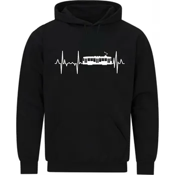 Pánská mikina Pánská mikina Kardiogram a Tramvaj (Skladem S-5XL) (Velikost: 5XL, Barva: Černá)