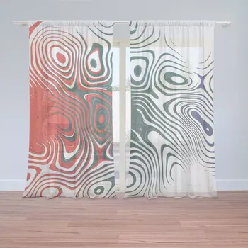 Záclona Záclony Dvoubarevná abstrakce: 2 ks - 150x250 cm - Sablio