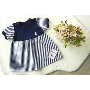 Dívčí šaty AMÁLKA Letní, námořnické šaty, tmavé pruhy Velikost: 92