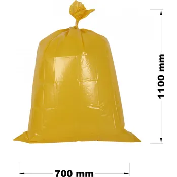 Pytle na odpadky PE odpadový pytel žlutý - 700 x 1100 mm, 150 my
