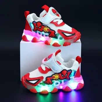 Dětská sportovní obuv Dětské svítící tenisky na suchý zip - motiv Spiderman Barva: Bílá, Velikost EUR: 29