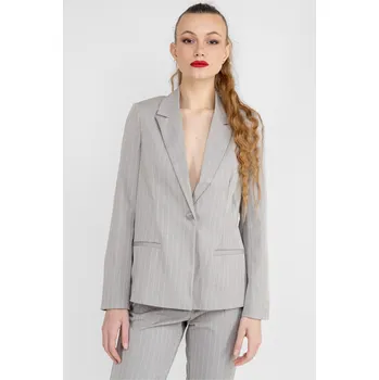 Dámské tričko Vero Moda dámské sako s proužkem Wendy šedobéžové Velikost: 38