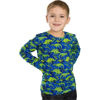 Chlapecké tričko Bettymode Dětské tričko DINO NA MODRÉ dlouhý rukáv, 92