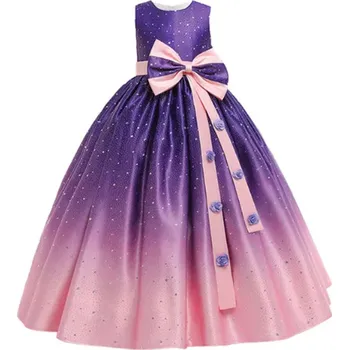 Dívčí šaty Čína Dívčí elegantní (družičkovské) šaty s hvězdičkami Barva: nachová, Velikost: 130 (6 let)