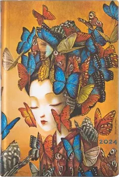 Diář Paperblanks Esprit de Lacombe Mini týdenní 2024 Madame Butterfly Horizontal