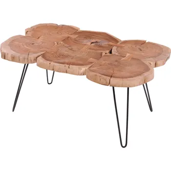 Konferenční stolek Sconto BOMBAY 45 x 100 x 60 cm masiv přírodní palisandr/černá