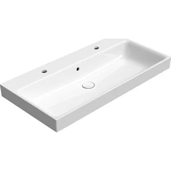 Umyvadlo Gsi NUBES keramické dvojumyvadlo 100x50cm, bílá ExtraGlaze