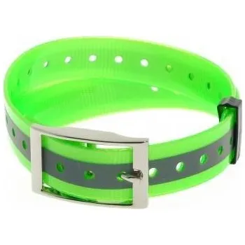 Obojek pro psa Plastový obojek zelený reflex. 25 mm x 70 cm