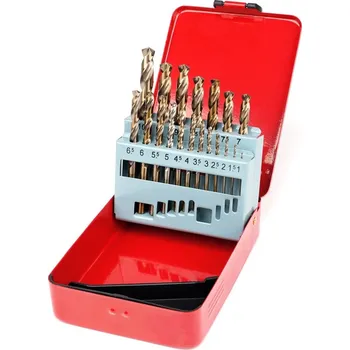 Vrták Výkonné kobaltové vrtáky CYRRTEC HSS-CO5 1-10 mm, po 0,5 mm, sada 19 kusů