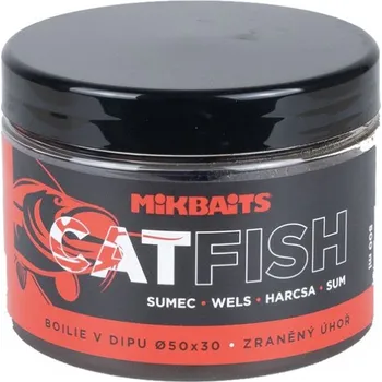 Nástraha Boilie Mikbaits Catfish Sumec Řada - Játra Halibut 500ml 50x30mm