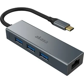 Rozvaděč AKASA - USB Type-C 4-in-1 hub s Ethernetem AK-CBCA20-18BK