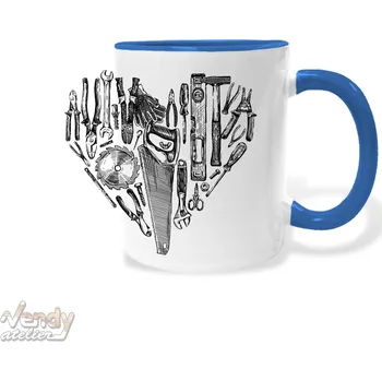 Hrnek - Srdce nářadí Barva: Modrá