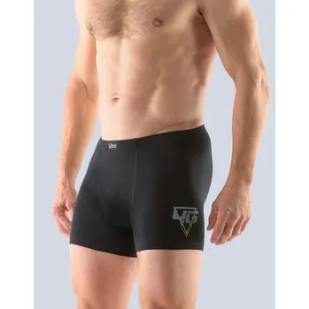 Pánské spodní prádlo Boxerky s kratší nohavičkou - černá červená - 50/52