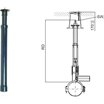 Kanalizační potrubí ZEMNÍ SOUPRAVA PRO NAVRTÁVACÍ ODBOČKOVÝ VENTIL DAV - EBS 2,0 m