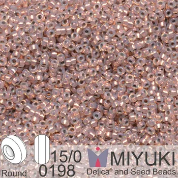 Korálek Korálky Miyuki Round 15/0. Barva 198 Copper Lined Opal. Balení 3g