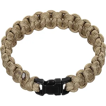 Vybavení pro přežití Náramek PARACORD BÉŽOVÝ S, 19 mm (Náramek pro přežití PARACORD BRACELET, spletený z pevné padákové šňůry.)