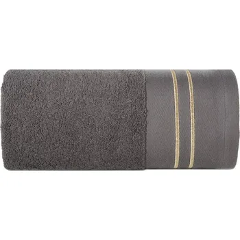 Ručník Bavlněný ručník OLIVIA se zlatou výšivkou - ocelový Rozměr ručníku: 50x90cm