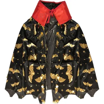 Karnevalový doplněk Dětský plášť se zlatými netopýry 60 cm