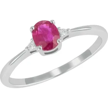 Prsten Dámský prsten bílé zlato 585/1000 přírodní diamant 0.320 ct rubín a brilianty GKW26160 velikost 53