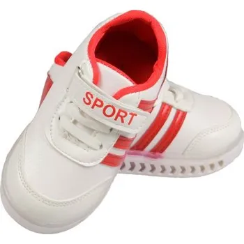 Dívčí tenisky Dětské tenisky svítící bíločervené