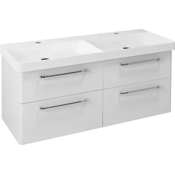 Umyvadlo Sapho THEIA dvojumyvadlová skříňka 116x50x44,2cm, 4xzásuvka, bílá