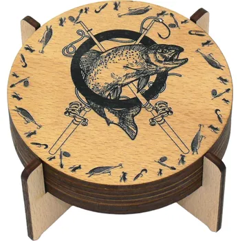 Podtácek art-wood.cz Dřevěné podtácky - ryba 2