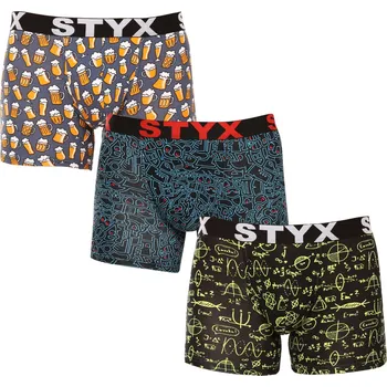 Boxerky 3PACK pánské boxerky Styx long art sportovní guma vícebarevné (3U12672/2) S Možnost vrácení zboží ZDARMA do 120 dnů!