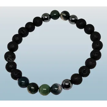 Náramek Pánský náramek s achátem mechovým 8 mm
