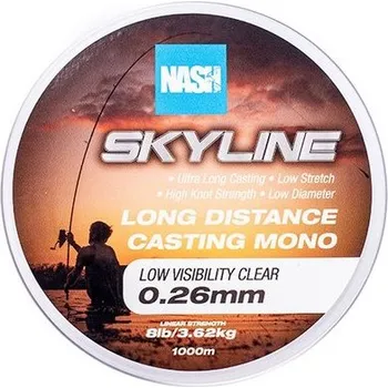 Nash Vlasec Skyline Mono Low Visibility Clear 1000 m - 0,26 mm 3,62 kg