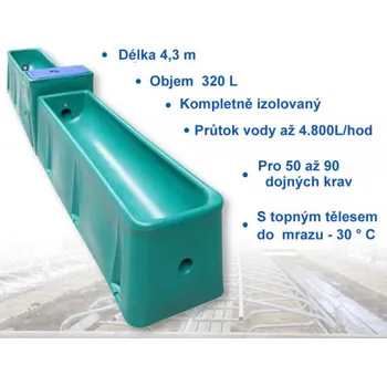 napáječka pro hospodářská zvířata Napájecí žlab Suevia Model 6543 - vyhřívaný dvojitý