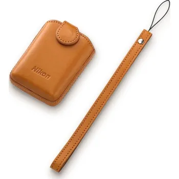 Pouzdro na mobilní telefon Nikon CS-CP4-1 kožené pouzdro pro Coolpix S01, hnědá