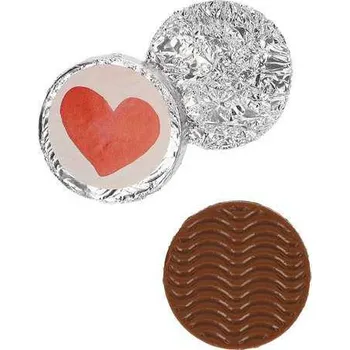 Čokoláda Čokoládové dukáty motiv srdíčko, 4 ks