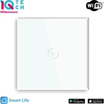 vypínač iQtech Millennium NoN WiFi, 1x vypínač Smartlife, bílý