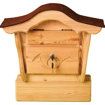 Poštovní schránka Tuzemsko Dřevěná poštovní schránka oblá s řezbou