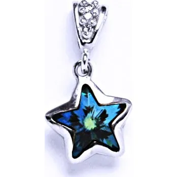 Přívěsek Stříbrný přívěsek Swarovski bermuda blue - P1325 (Stříbrný přívěsek Swarovski)