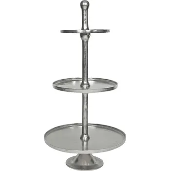 Stříbrný servírovací kulatý etažér se 3 patry - 80 cm - 47*47*98cm