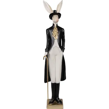 Dekorace zaječí elegán s hůlkou ve fraku a klobouku - 9*7*40 cm