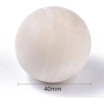 Dětské navlékací korálky Dřevěná koule bez dírky 40 mm