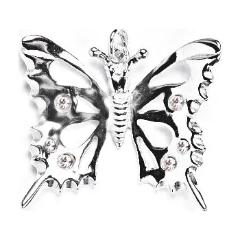 Přívěsek Stříbrný přívěsek motýl čiré zirkony - P1437 (Stříbrný přívěsek se zirkony)