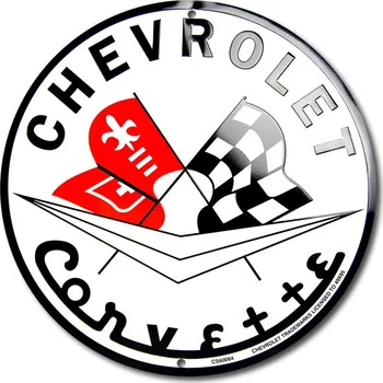 Plechová cedule Plechová cedule Chevrolet Corvette round 30 cm