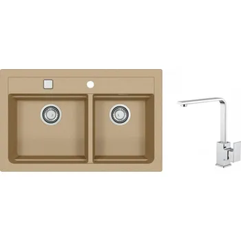 Granitový dřez Alveus SET ATROX 50 / 55 + RENO CHROM + 5 % sleva v košíku s kódem SLEVA5