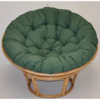 Křeslo Axin Trading s.r.o. Ratanový papasan 115 cm medový - polstr tmavě zelený melír