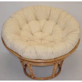 Křeslo Axin Trading s.r.o. Ratanový papasan 115 cm medový - polstr béžový melír