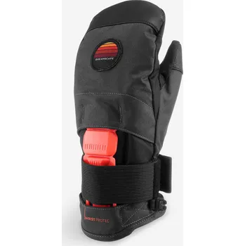 Rukavice DREAMSCAPE Dětské snowboardové palčáky MI 500 Protect černo-oranžové 8 LET ŠEDÁ