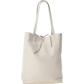 Kabelka Kabelka shopper kožená 5282, barva: béžová