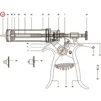 Díl k poloautomatu Roux-Revolver LL, přední, 30 ml, 50 ml