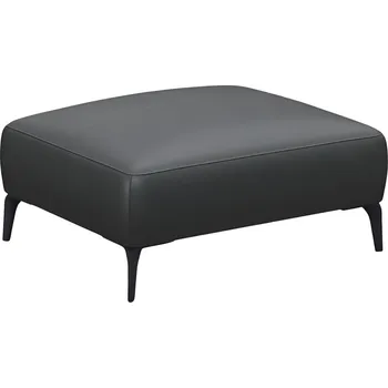 Taburet Černá kožená podnožka FLEXLUX VOLUZZI 91 x 71 cm